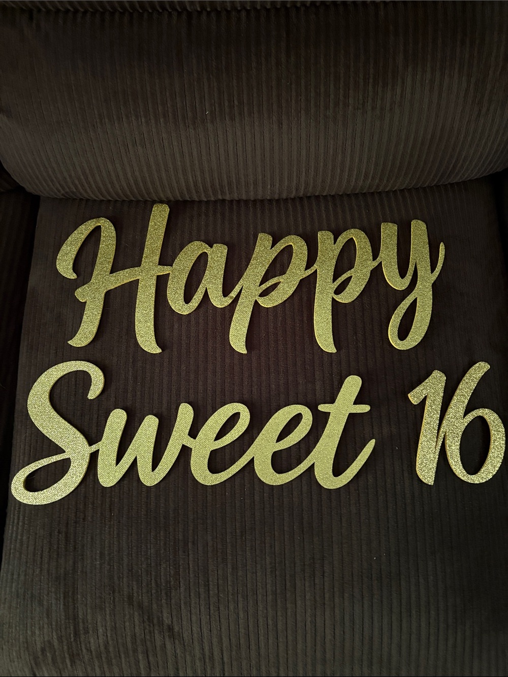 Glitter 'Happy Sweet 16' Party Sign - Gold
